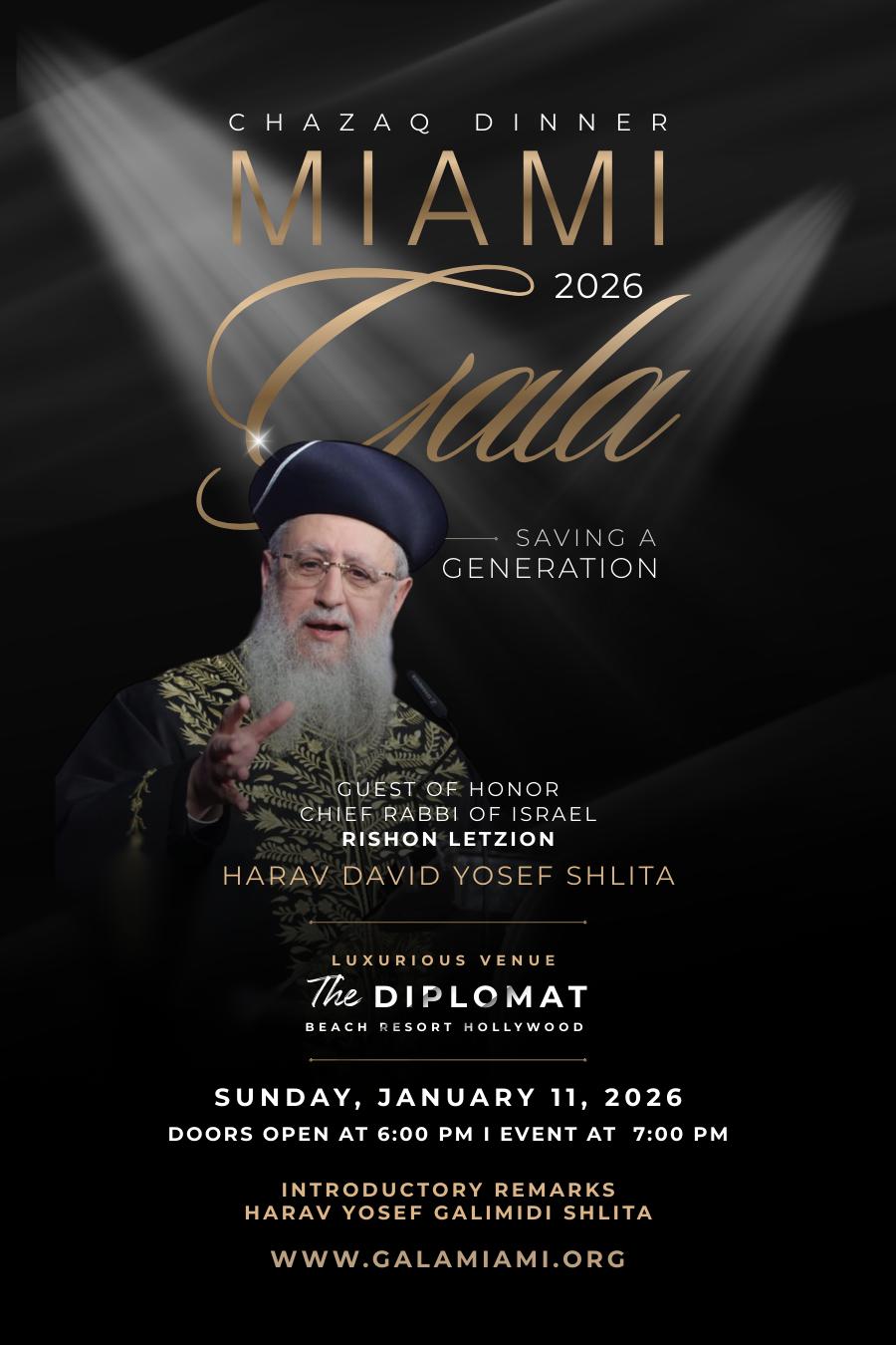 CHAZAQ Miami Gala 2026 - Saving a Generation